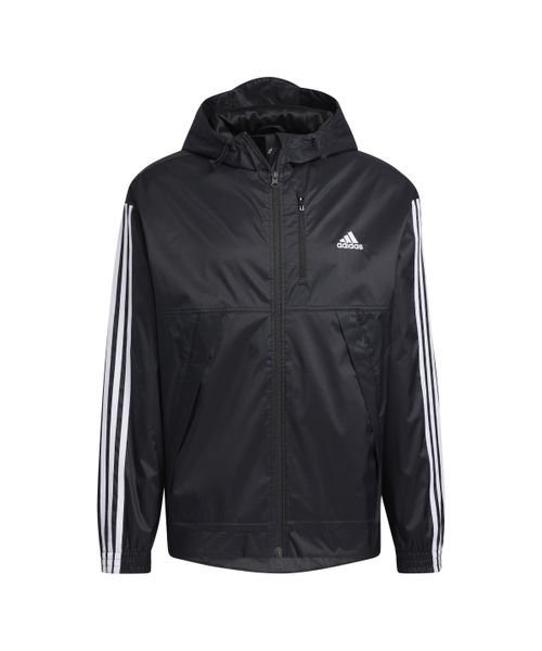 adidas(adidas)/3－Stripes Loose Fit Hooded Woven Jacket (Gender Free)/ブラック