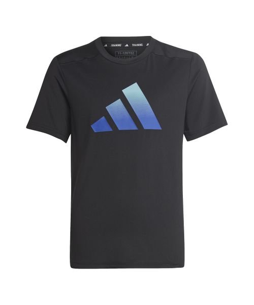 Adidas(アディダス)/YB TRAIN ICONS Tシャツ/ブラック/プリラブドブルー/ルシッドブルー