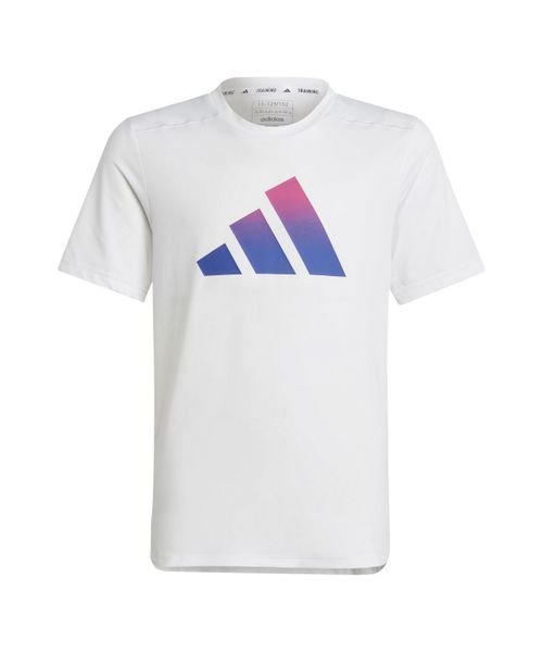 Adidas(アディダス)/YB TRAIN ICONS Tシャツ/ホワイト/セミルシッドフクシャ/ルシッドブルー