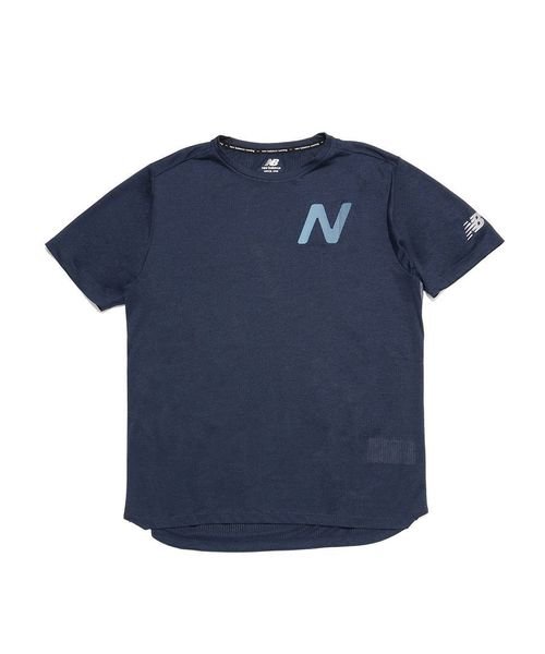 new balance(ニューバランス)/IMPACT グラフィックショートスリーブTシャツ/ネイビーマルチ