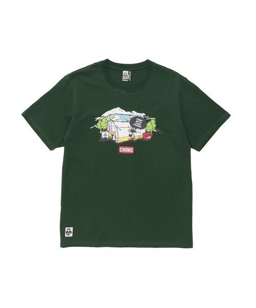 CHUMS(チャムス)/LAKESIDE CAMP T－SHIRT (レイクサイド キャンプ Tシャツ)/DARKGREEN
