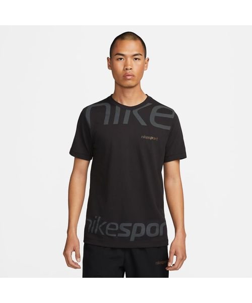 NIKE(NIKE)/AS M NK DF TEE TRSP/BLACK/BLACK/CACAOWOW