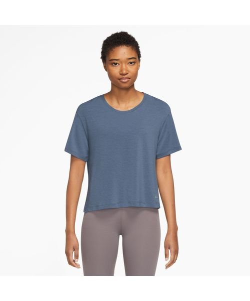 NIKE(NIKE)/AS W NY DF S/S TOP/DIFFUSEDBLUE/PARTICLEGREY