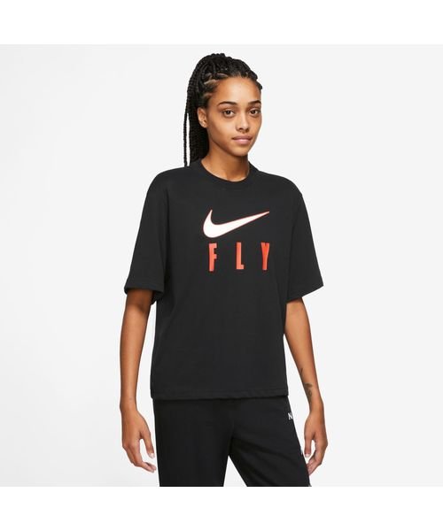 NIKE(ナイキ)/AS W NK DF TEE SWOOSH FLY BOXY/BLACK/PICANTERED/WHITE