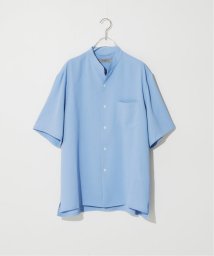 B.C STOCK(ベーセーストック)/FIL DESSIN スタンドカラー半袖シャツ/ブルー