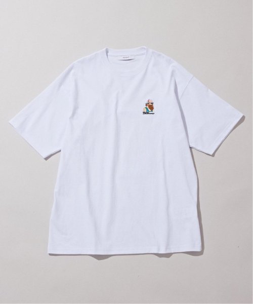 B.C STOCK(ベーセーストック)/《追加》RUNNING MOJYA刺繍半袖Tシャツ/ホワイト