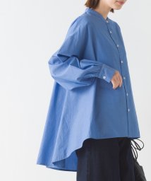 OMNES(オムネス)/【OMNES】製品洗いコットンブロード 長袖フレアシャツ/ブルー