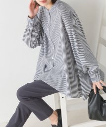 OMNES(オムネス)/【OMNES】製品洗いコットンブロード 長袖フレアシャツ/ブラック
