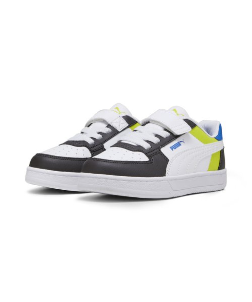 PUMA(プーマ)/キッズ プーマ ケーブン 2.0 ブロック スニーカー 17－21cm/PUMAWHITE-DARKCOAL-LIMESMASH-PUMATEAMROYAL