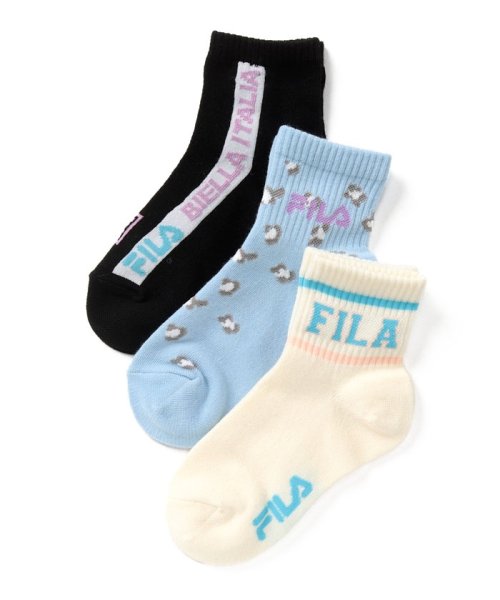 FILA socks Kids(フィラ　ソックス　キッズ)/【キッズ】カラー  ロゴ ソックス 3足組 ガールズ/その他1