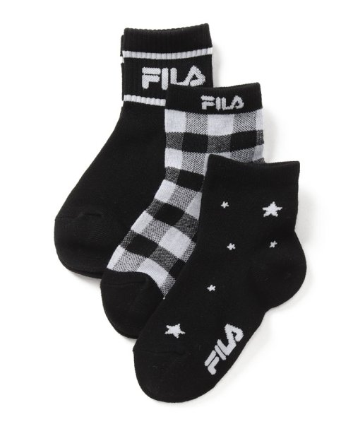 FILA socks Kids(フィラ　ソックス　キッズ)/【キッズ】柄 ショートソックス 3足組 ガールズ/その他1