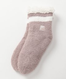 FILA socks Ladies(フィラ　ソックス　レディース)/もこもこルームソックス Fボックスロゴ レディース/グレー1