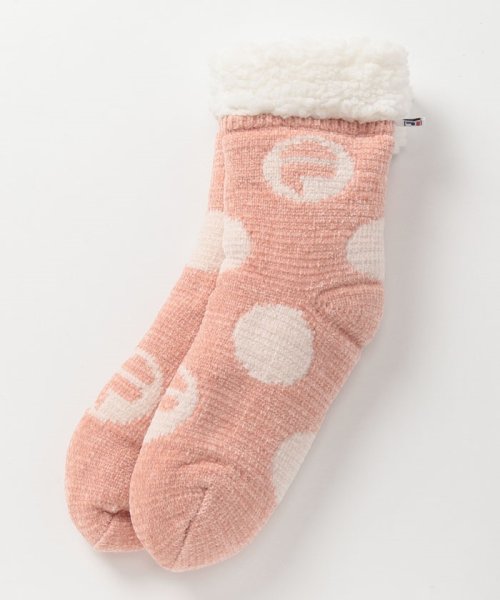 FILA socks Ladies(フィラ　ソックス　レディース)/もこもこルームソックス ドット柄 レディース/ピンク