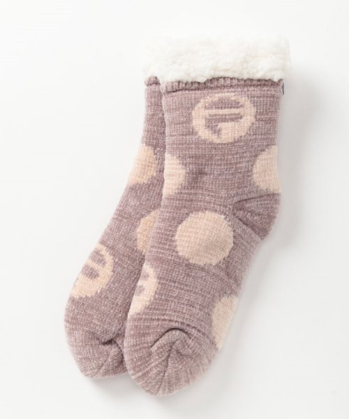 FILA socks Ladies(フィラ　ソックス　レディース)/もこもこルームソックス ドット柄 レディース/ブラウン