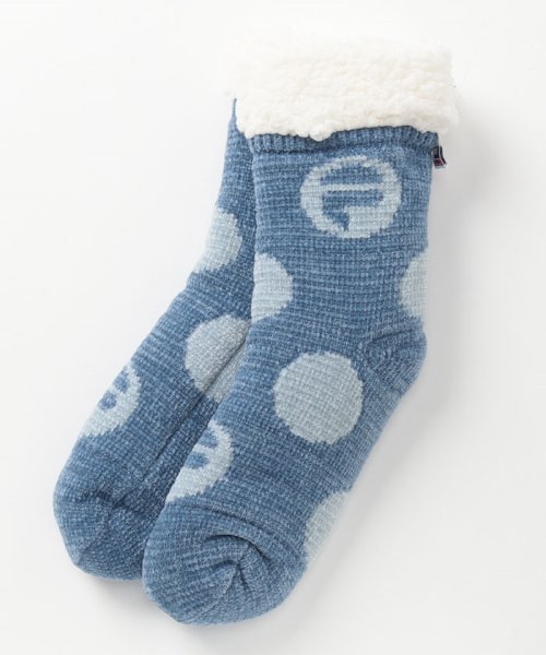 FILA socks Ladies(フィラ　ソックス　レディース)/もこもこルームソックス ドット柄 レディース/ブルー