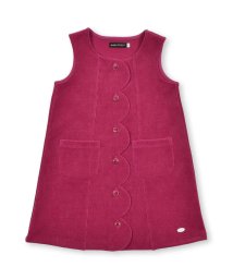 BeBe Petits Pois Vert(ベベ プチ ポワ ヴェール)/スカラップジャンパースカート(95~150cm)/ピンク
