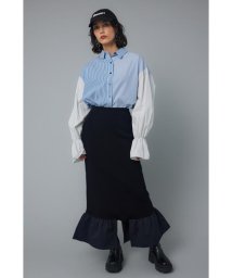 HeRIN.CYE(ヘリンドットサイ)/Knit frill skirt/BLK