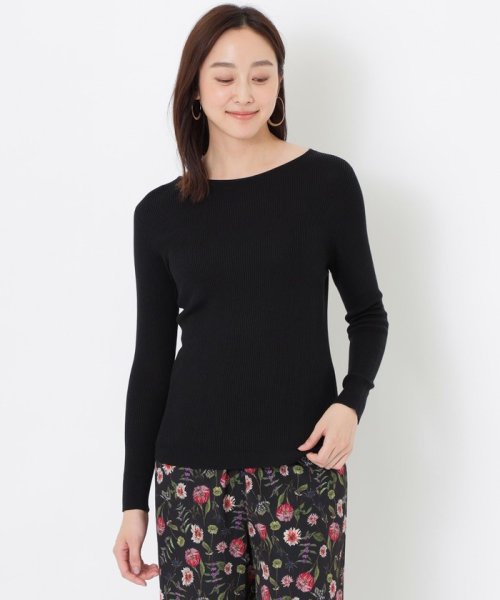 【サイトリニューアル記念】【洗えるシルク】ウォッシャブルシルクリブボートネックニット 洗えるシルク デザイン