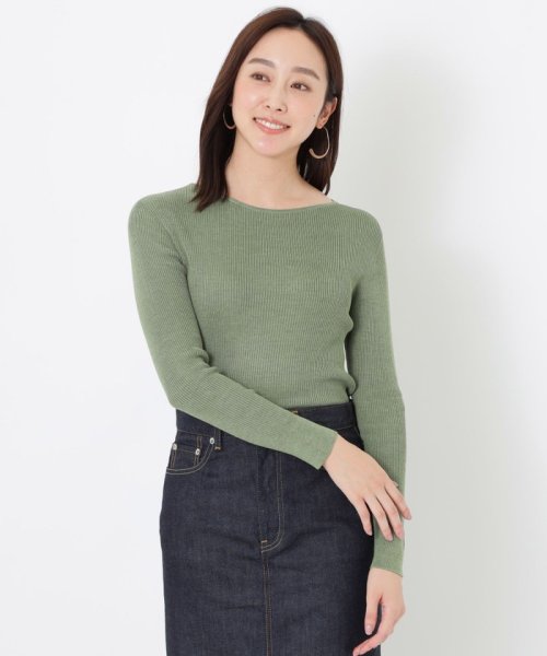 【サイトリニューアル記念】【洗えるシルク】ウォッシャブルシルクリブボートネックニット 洗えるシルク デザイン