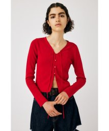 moussy(マウジー)/LOOP ACCENT KNIT カーディガン/RED