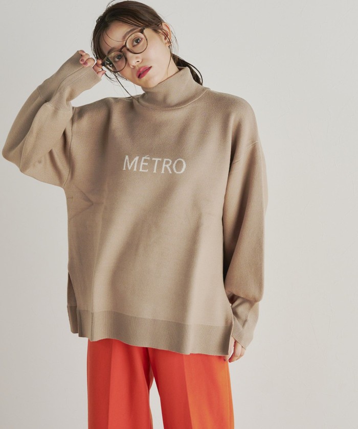 WEB別注】ハイネックロゴニットプルオーバー≪手洗い可能≫-