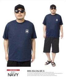 one colors(ワンカラーズ)/コンバース(CONVERSE) 半袖 Tシャツ メンズ 大きいサイズ ロゴ プリント ドライ 吸汗速乾 消臭 抗菌 クルーネック カットソー 半袖Tシャツ 黒 /ネイビー