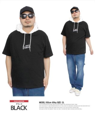 one colors/ジェニュイン ディッキーズ(GENUINE Dickies) 半袖 パーカー Tシャツ メンズ 大きいサイズ フェイクレイヤード ロゴ プリント カットソー 半/505570984