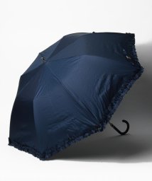 LANVIN en Bleu(umbrella)(ランバンオンブルー（傘）)/晴雨兼用折りたたみ日傘　ドビーフリル/ネイビーブルー