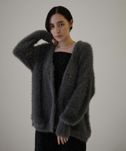 【WEB限定】シャギーVネックニットカーディガン[静電気軽減] WEB限定