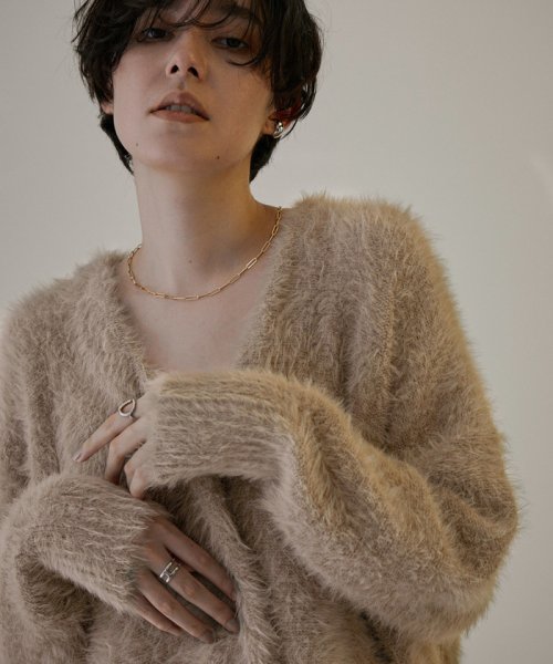 【WEB限定】シャギーVネックニットカーディガン[静電気軽減] WEB限定