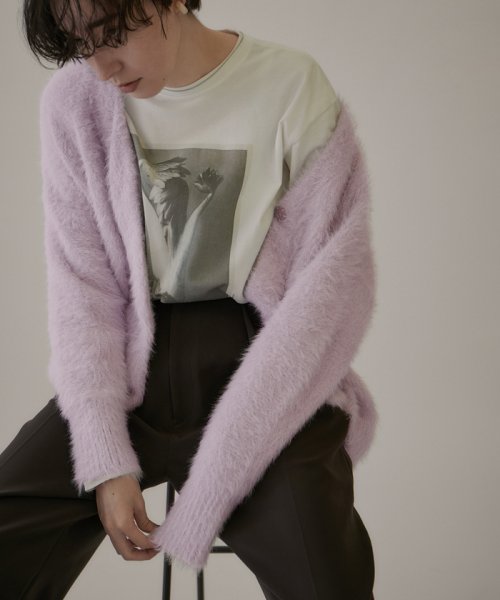 【WEB限定】シャギーVネックニットカーディガン[静電気軽減] WEB限定