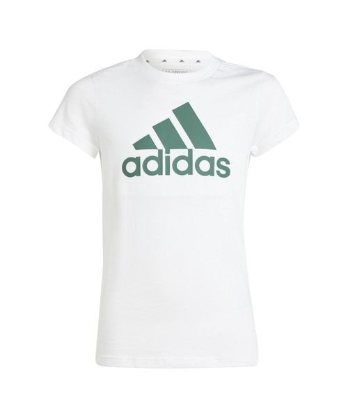 adidas(adidas)/YG ESS BL Tシャツ/ホワイト/カレッジグリーン