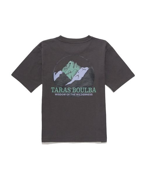 TARAS BOULBA(タラスブルバ)/ジュニアコットンナイロンプリントポケットTシャツ マウンテン/チャコール