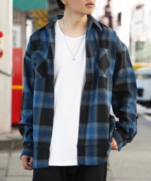 1111clothing/チェックシャツ メンズ オーバーシャツ レディース 長袖 オンブレ チェック シャツ トップス レギュラーカラー 羽織り ビッグシャツ 長袖シャツ 大きいサイズ/505623393