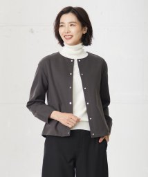 J.PRESS LADIES（LARGE SIZE）(J．プレス　レディス（大きいサイズ）)/ミラノリブ カーディガン/グレー系