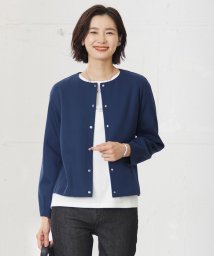 J.PRESS LADIES（LARGE SIZE）(J．プレス　レディス（大きいサイズ）)/ミラノリブ カーディガン/ダルブルー系