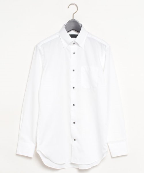 D'URBAN(ダーバン)/ドビーホワイトドレスシャツ(スナップダウン)/ホワイト