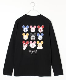 DISNEY(DISNEY)/【DISNEY/ディズニー】Mickey Mouse 天竺 プリント/刺繍 長袖Tシャツ/ブラック