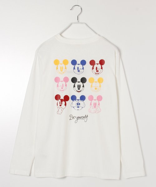 DISNEY(DISNEY)/【DISNEY/ディズニー】Mickey Mouse 天竺 プリント/刺繍 長袖Tシャツ/オフホワイト