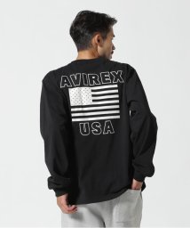 AVIREX(AVIREX)/《WEB&DEPOT限定》AMERICAN FLAGS L/S T－SHIRT / アメリカン フラッグス 長袖 Tシャツ / AVIREX/ブラック