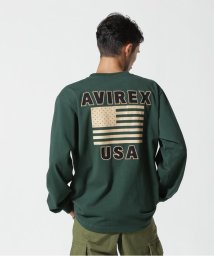 AVIREX(AVIREX)/《WEB&DEPOT限定》AMERICAN FLAGS L/S T－SHIRT / アメリカン フラッグス 長袖 Tシャツ / AVIREX/ダークグリーン