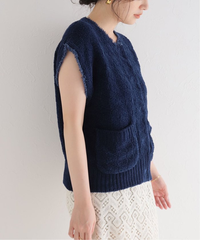 即完売】drape fin blouse ネイビー-