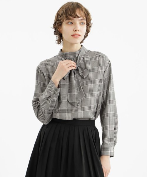 ダブルカバーツイルチェックブラウス 