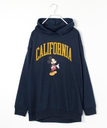 DISNEY(DISNEY)/【DISNEY/ディズニー】Mickey Mouse 裏毛BIGシルエットプルパーカー/ネイビー