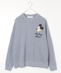 DISNEY/【DISNEY/ディズニー】Mickey Mouse 裏毛ワイド ドロップショルダークルーネックトレーナー/505576252