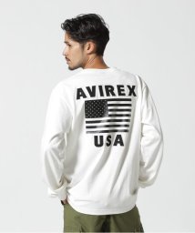 AVIREX(AVIREX)/《WEB&DEPOT限定》AMERICAN FLAGS L/S T－SHIRT / アメリカン フラッグス 長袖 Tシャツ / AVIREX/ホワイト