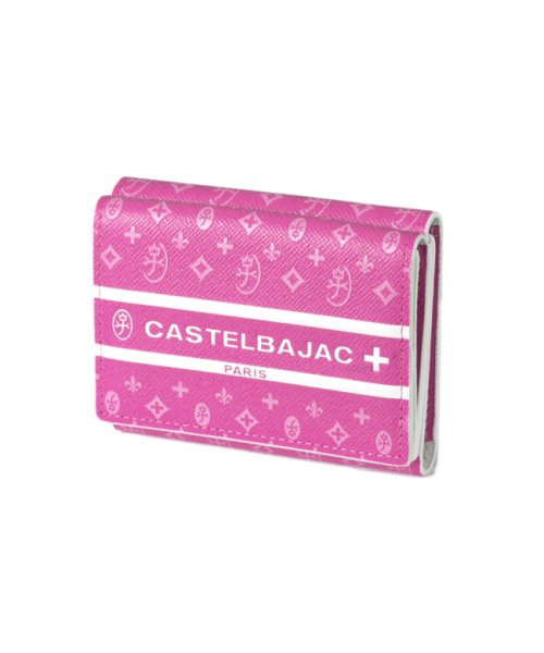 CASTELBAJAC(カステルバジャック)/カステルバジャック 財布 ミニ財布 三つ折り財布 メンズ レディース ブランド レザー 本革 小さい財布 CASTELBAJAC 097603/ピンク