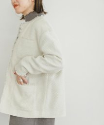 ITEMS URBANRESEARCH(アイテムズ アーバンリサーチ（レディース）)/ツイードノーカラージャケット/WHT