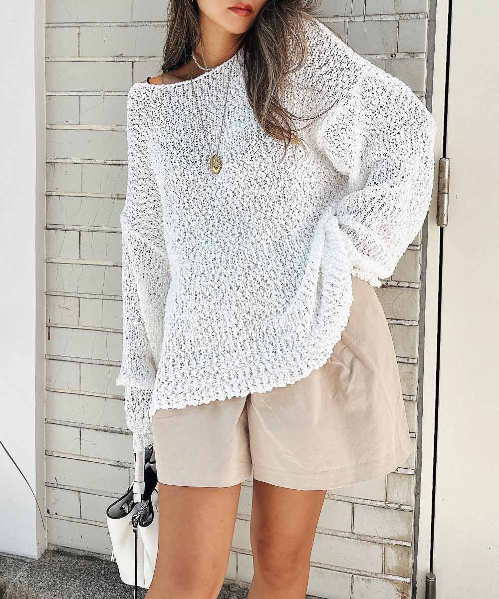 エストレジャ　ルーズニットトップス　ニット　シースルー