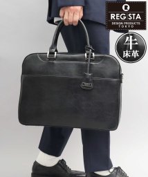 REGiSTA(レジスタ)/REGiSTA レジスタ ブリーフケース ビジネスバッグ 牛床革 スプリットレザー ショルダー付属 A4収納 ipad収納 仕事 通勤 オフィス 鞄 かばん/ブラック（ツヤ）